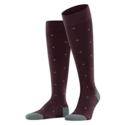 Image of FALKE Men&#039;s Dot M KH Cotton Long Patterned 1 Pair Knee High Socks, Red (Barolo 8597), 8.5 11