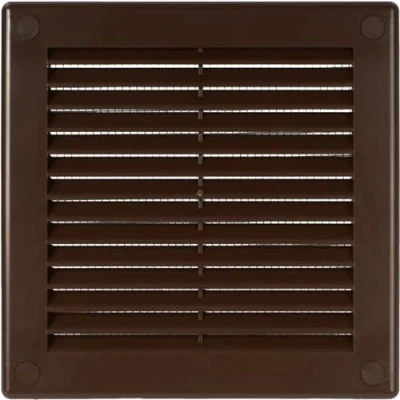 Image of Vent Systems 150 x mm / 6&#039;&#039; Inch Brown Soffit Cover Flat Square Air Louver Grille Built in Insect Screen HVAC Vents for Bathroom, Home Office, Kitchen