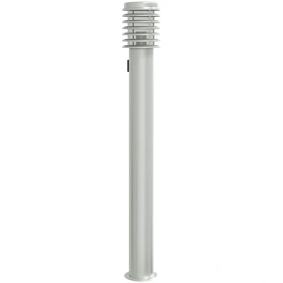 Image of vidaXL Outdoor Floor Lamp with Outlet Silver 110cm Stainless Steel