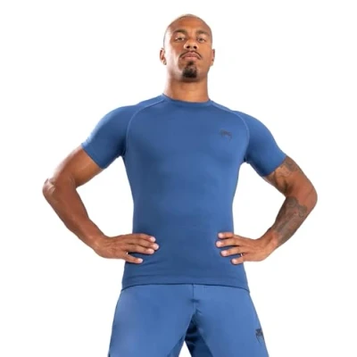 Image of Venum, Contender Short Sleeve Rashguard, Men&#039;s, XXL, Blue