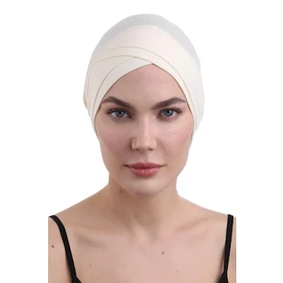 Image of Deresina Headwear W Front Chemo Cap (Cream)