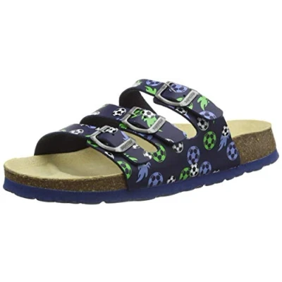 Image of Superfit Boy&#039;s Fussbettpantoffel Slipper, Blue/Green 8020, 8.5 UK Child