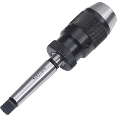 Image of &#039;vidaXL Quick Release Drill Chuck MT2 B18, 16mm Clamping Range, Versatile Use, Keyless Design, Silver and Black Purchase Includes Matching Shank