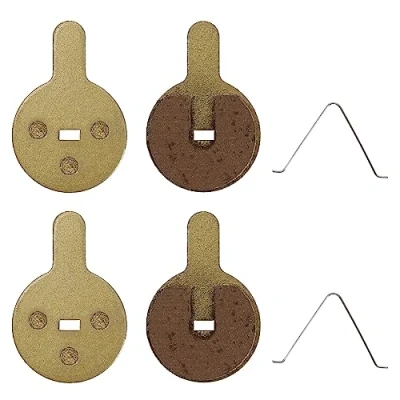 Image of ECSiNG 2 Pairs Scooter Disc Brake Pads Compatible with Kugoo G2 Pro Copper Base All Metal Accessories 33.3x22.3x3.9mm Gold