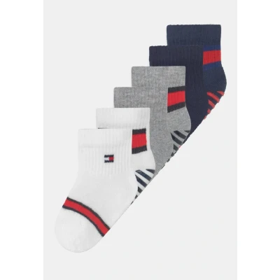 Image of Tommy Hilfiger BABY FLAG 6 PACK Unisex Socks for kids, Size: 0K 2K, White/grey/navy