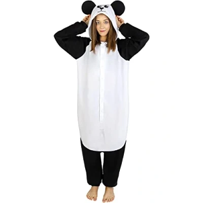 Image of Funidelia Onesie Panda Costume for men and women Animals, Bear Costumes adults, accessory fancy dress &amp; props Halloween, carnival parties Size L XL White