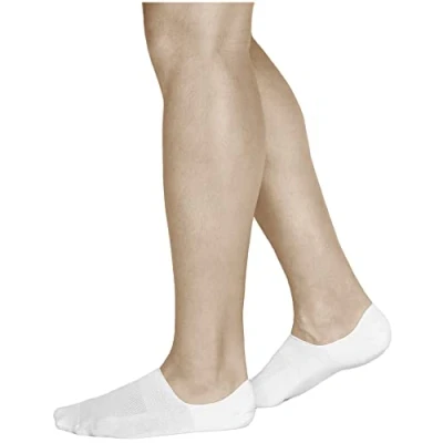 Image of vitsocks Men&#039;s Invisible No Show Trainer Socks (4x PACK) Thin Soft Cotton Anti Slip Grips, white, 6 8