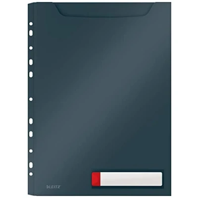 Image of Leitz A4 Plastic High Capacity Privacy Pocket Folder, 150 Sheet Capacity, Pack of 3, Cosy Range, Velvet Grey, 46680089