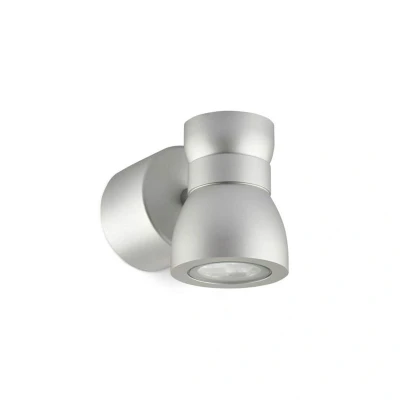 Image of Mains Voltage High Output LED Wall Light Silver 2700K Collingwood