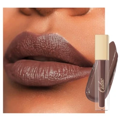 Image of Oulac Brown Matte Liquid Lipstick for Women, Long Lasting Waterproof Lip Stain, No Transfer, Creamy High Pigmented Formula with Rose Oil, Vegan &amp; Cruelty Free, Pink M27