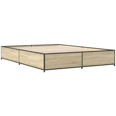 Image of vidaXL Bed Frame without Mattress Sonoma Oak 135x190 cm Double