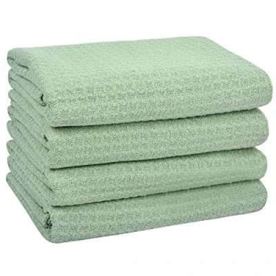 Image of VIVOTE Microfibre Tea Towels for Kitchen, Super Water Absorbent Dry Cloths, No Fluff Lint Residue Reusable Kitchen Dish Towels, Quickly Clothes, T Sage Green 40x60cm 280gsm