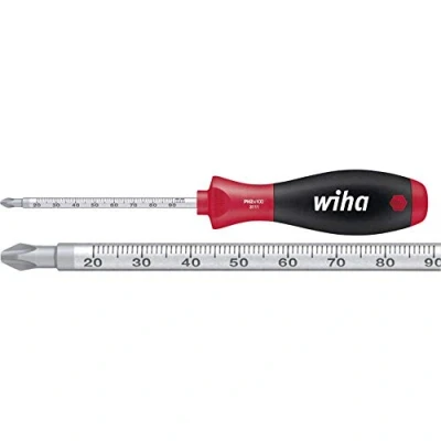 Image of Wiha SoftFinish Phillips Screwdriver. 311 1SF PH1x80 Laser Scale, Black, 31111080