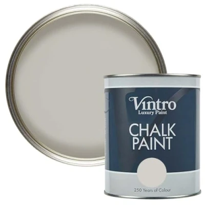 Image of Vintro Chalk Paint Furniture Shabby Chic Upcycle Decorate Ultra Matt Finish 1 Litre (Tower Bridge Light Grey)