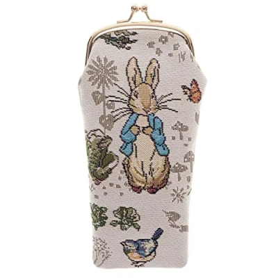 Image of Signare Tapestry Glasses Case for Women Eyeglass Sunglasses Pouch Bag Cute Eyewear Protection in Peter Rabbit, Jemima Puddle Duck and Mr Tod Designs (Peter Rabbit)
