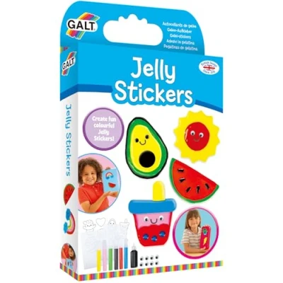 Image of Galt Jelly Stickers Kids Sticker Craft Kit, Children&#039;s Make Their Own with Unique Designs, Fun Templates, 6 Colours and Cute Wiggly Eyes, Arts Crafts for Girls Boys, Ages 5 Years+