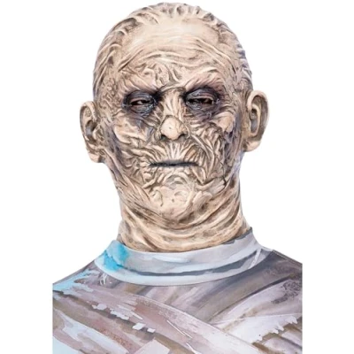 Image of Smiffys Universal Monsters Mummy Latex Mask, Adult Beige Overhead Mask with Wrinkle Details, Official License for Realistic Halloween Looks, Perfect and Themed Parties