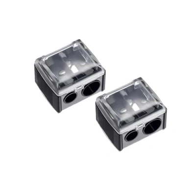 Image of 2PCS Makeup Sharpener,Lip Liner Sharpene,Eyeliner Sharpener, Dual Cosmetic Pencil Sharpener for Eye and Brow Pencils, Eyeliner, Lip Liner, Essential Tool