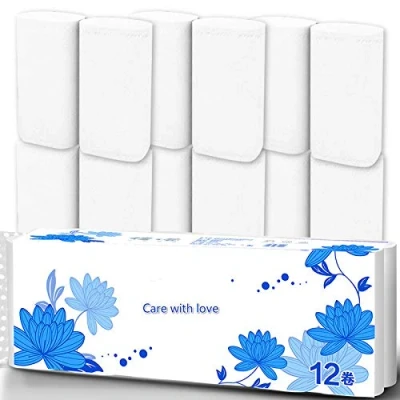 Image of Toilet Paper 12 Rolls 4 Layers Thickened Roll Household Towels