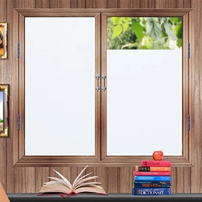 Image of Zindoo Frosted Window Film Privacy Stickers Glass Bathroom Covering Anti UV Films Self Adhesive Vinyl Clings 44.5CMX200CM White