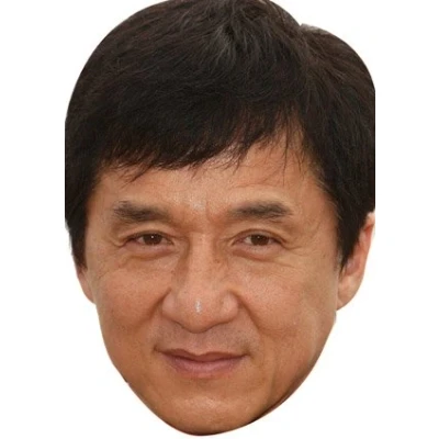 Image of FoxyPrinting Jackie Chan Celebrity Cardboard Party Face Mask Fancy Dress