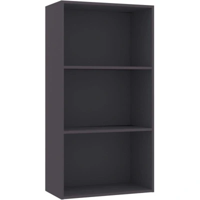 Image of vidaXL 3 Tier Book Cabinet Grey 60x30x114 cm Engineered Wood