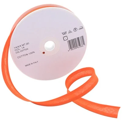 Image of Inastri 14/ 4/ 4 mm Cotton Bias Binding, Orange (Orange) 14