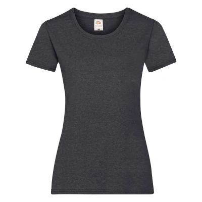 Image of Fruit Of the Loom Ladies/Womens Lady Fit Valueweight Short Sleeve T Shirt (Pack 5) (Dark Heather) Multicolour Cotton Size Large