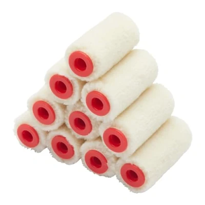 Image of ProDec 10 pack 2 inch Gloss Pile Mohair Micro Paint Rollers for a Smooth Finish with and Satin Paints, Varnish, Woodstains on Skirting Boards, Window Sills, Doors, Cabinets, Metal More, 4&quot;