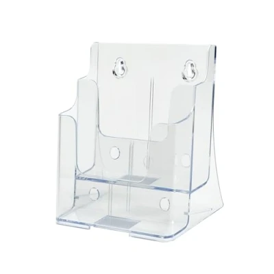 Image of Deflecto Countertop 2 Tier A5 Portrait Multi Literature Holder Magazine File Leaflet Wall Mounting