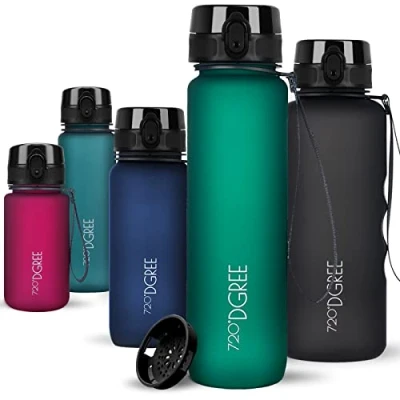 Image of 720DGREE Water Bottle 1l “uberBottle“ softTouch +Sieve BPA Free Tritan, Leakproof, Reusable Drinking Sports for Men, Woman, Office, Gym, Fitness, Outdoor, Hiking, Cycling, Travel
