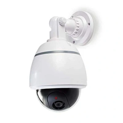 Image of NEDIS Dummy Security Camera Outdoor with Flashing LED &amp; IP44 Waterproof Dome Design White