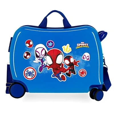Image of Marvel Spiderman go webs Blue Children&#039;s Suitcase 50x39x20 cms Rigid ABS Side combination lock 34L 1.8 kgs 4 Wheels Hand Luggage