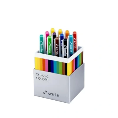 Image of Karin Realbrush PRO Basic Colors a set of 12 brushes in an exclusive and protective case.