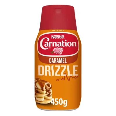 Image of Carnation Caramel Drizzle Condensed Milk Dessert Sauce, for Pancakes, Ice Cream and Desserts 8 X 450 g Bottle