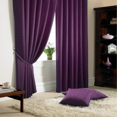 Image of Madison Tape Top Pencil Pleat Lined Curtains Purple 90x108