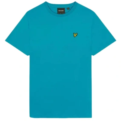 Image of Lyle &amp; Scott Mens Brand Chest Logo Leisure Blue T Shirt Cotton Size Medium