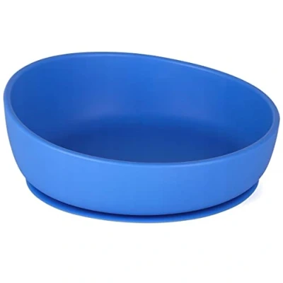Image of Doidy Baby Bowls for Weaning Suction Bowl Non Slip Feeding Slanted High Side Design Use from 6+ Months to Toddler 300ml (Blue)