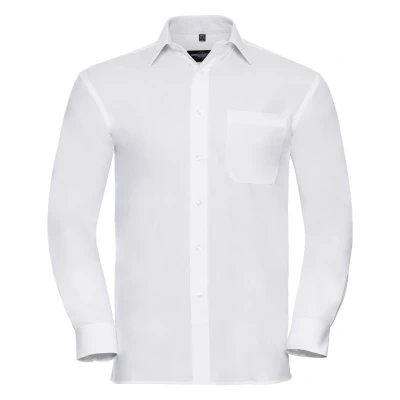 Image of Russell Athletic Mens Long Sleeve Pure Cotton Work Shirt (White) Size 3XL