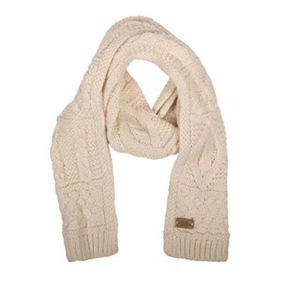Image of Aran Traditions Cream White Cable Knit Scarf(Size: One size)