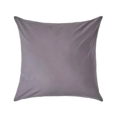 Image of HOMESCAPES Dark Grey Pure Egyptian Cotton Euro Size Pillowcase 40 x cm 200 TC 400 Thread Count Percale Equivalent Pillow Case with Zip