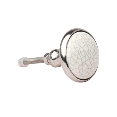 Image of G Decor Metal Ceramic Door Knob Vintage Shabby Chic Cupboard Drawer Pull Handles (Cream)