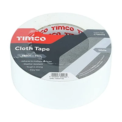 Image of TIMCO CTWHITE Cloth Tape 48mm x 50m White
