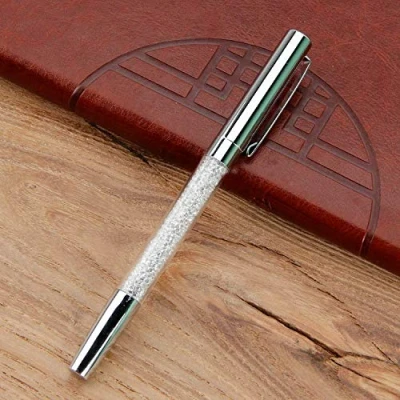 Image of Ballpoint Pen Bling Metal Pens Crystals Diamonds Rhinestones Pretty Shiny, Black Ink