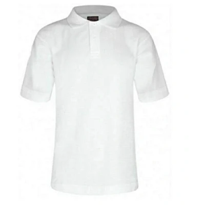 Image of Hiffy Unisex Boys Girls School Plain Polo Shirt Uniform PE Casual Age 3 13 Years (White, 32 (11 12 Years))