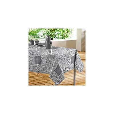 Image of Décor Ligne Persian PVC Rectangle Tablecloth, PVC, gray, 140 x 240 cm
