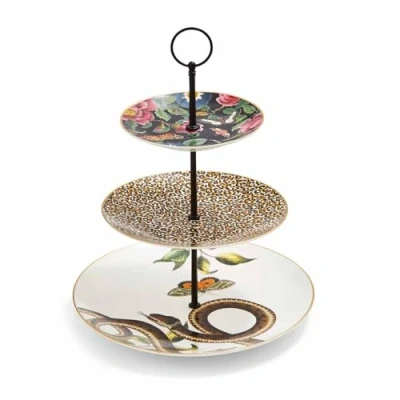Image of Spode CRC8827 XG 3 Tiered Cake Stand, Ceramic, Gold