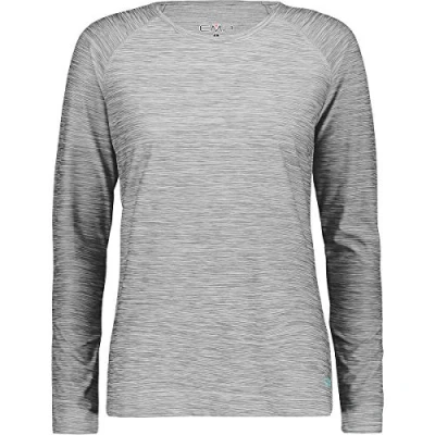 Image of CMP Women&#039;s Long Sleeved Melange T Shirt with Dry Function Technology, Womens, Shirt, 39T5736, Grey Mel. Ceramic, D46