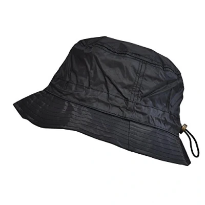 Image of Toutacoo, Adjustable Bucket Rain Hat Nylon Look (01 Black/Small)