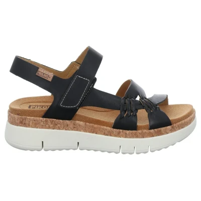 Image of Palma Calfskin Leather Women&#039;s Wedge Ankle Strap Sandals